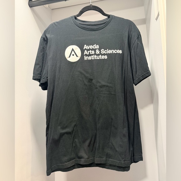 AVEDA Tops - AVEDA Black T-Shirt with White Logo